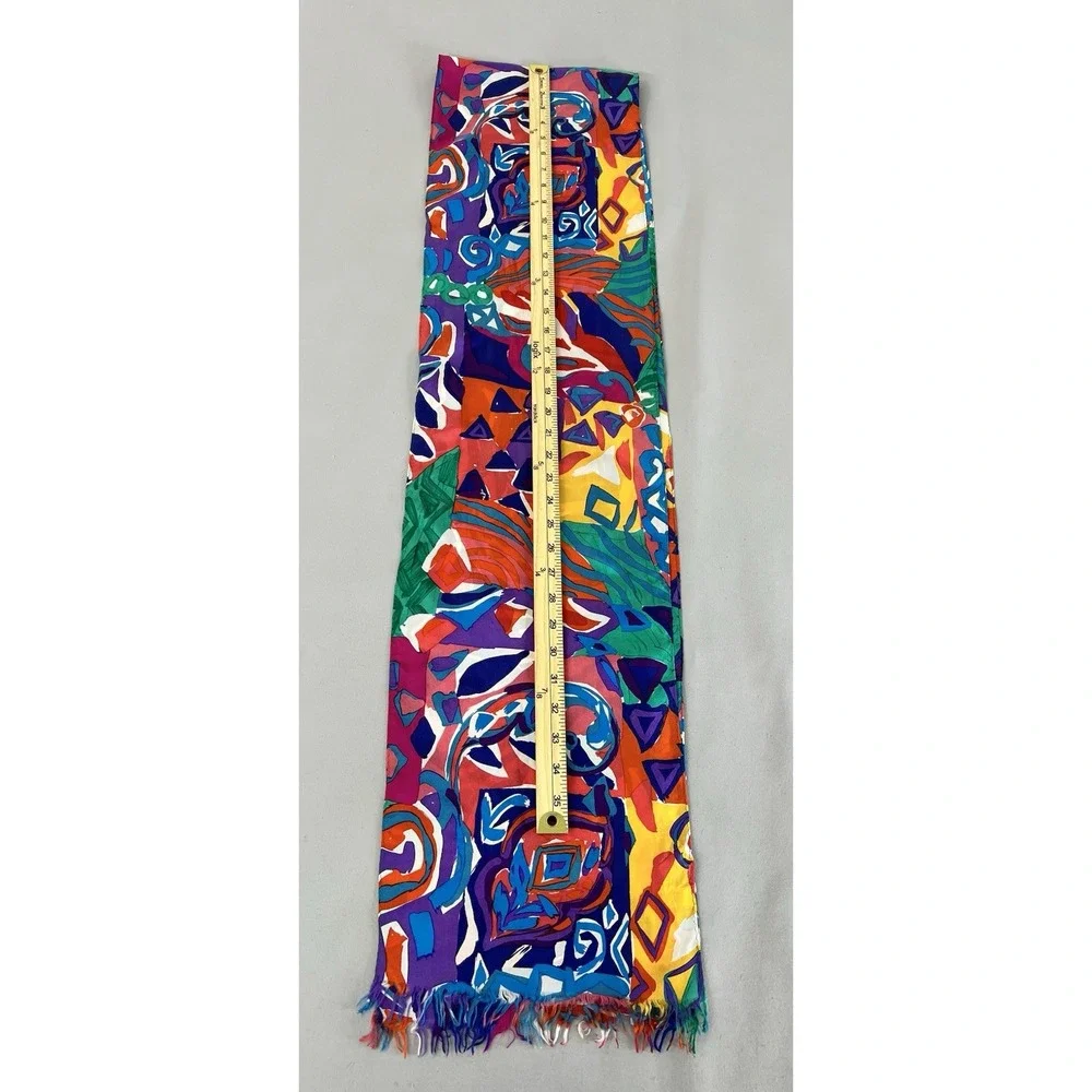 Vintage Scarf Design By Express‎ Silk Measuring 82